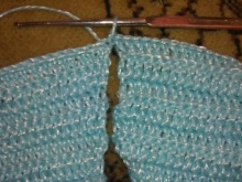 Knitting a coquette on a dress for a girl up to a year - step 7