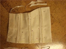 Lining and corset stitching