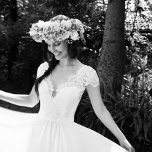 Wedding dress with lace sleeves Arava Kashdan