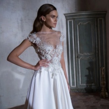 Tarik Ediz Lace Top Wedding Dress