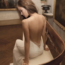 Open back in a wedding dress