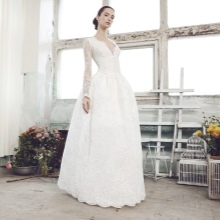 Wedding magnificent dress with a deep neckline