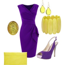 Purple dress with yellow decorations