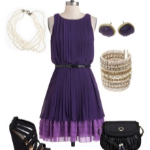 Purple dress with black accessories