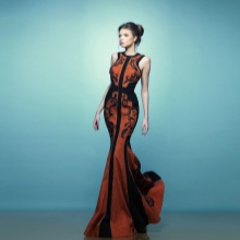 Evening dress mermaid red-black