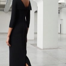 Black evening dress with open back