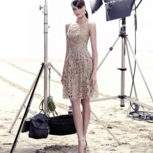 Lace light evening dress