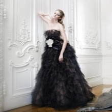 Wedding black dress with a fluffy skirt