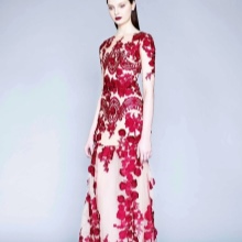 White and red evening dress