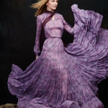 Chiffon Long Sleeve Evening Dress