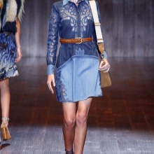 Dress shirt with denim lace