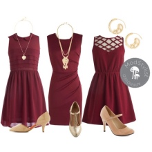 Wine-colored dress accessories