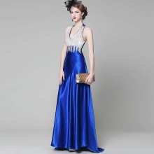 White and blue evening dress from China