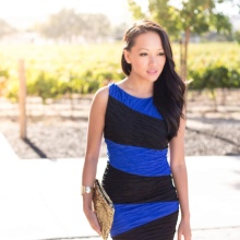 Dress asymmetrical blue-black colors