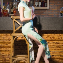 Cheongsam dress with a slit