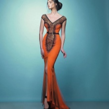 Evening dress with train