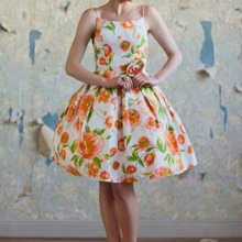 Dress with orange print