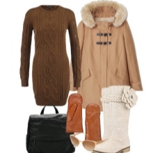 Knitted tight dress and accessories for women with a figure Slender column