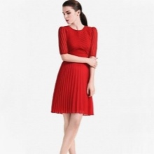 Red pleated dress
