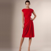 Red Closed Jersey Dress