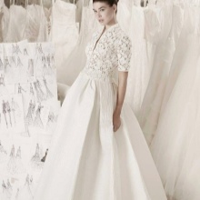 Wedding dress with short sleeves