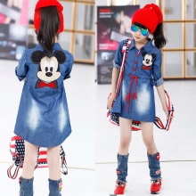 Denim shirt dress for girls 6-8 years