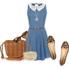 Printed dress for denim dress