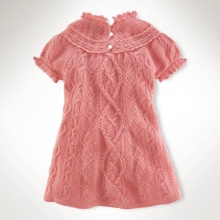 Knitted dress for girls knitting with braids