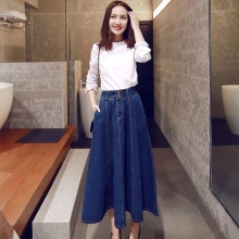 Long half skirt for girls with slim figure body column