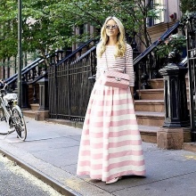 Long half skirt for girls with figure inverted triangle