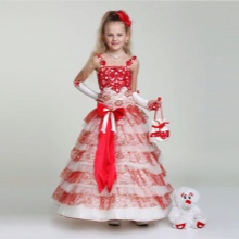 New Year's dress for the girl white and red