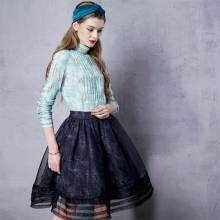 black midi skirt made from several types of fabric