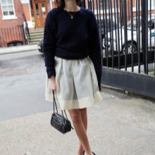 White organza skirt with sweatshirt