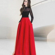 Red skirt sun to the floor