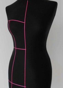 Drawing of a wedding corset on a mannequin