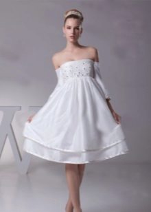 flared skirt short wedding dress