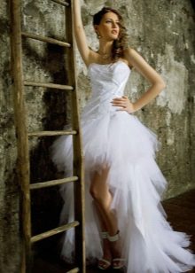 Short wedding dress with a train