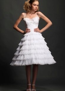 Wedding dress with bell skirt