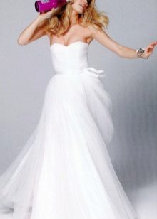 Wedding dress with draped bodice