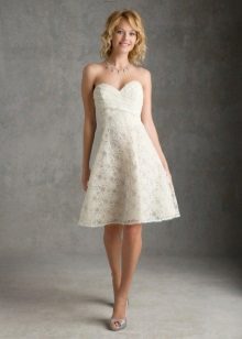 Light short wedding dress