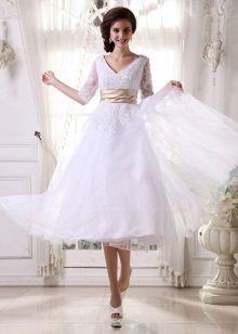 Lace short wedding dress