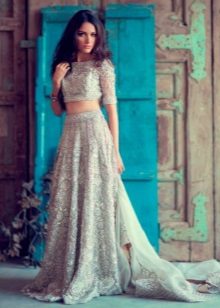 Summer wedding dress with a pattern