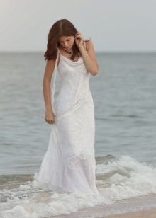 Beach wedding dress with train