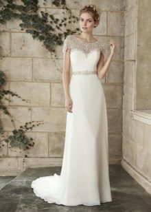 Straight Short Sleeve Wedding Dress