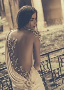 Greek style open back sexy wedding dress