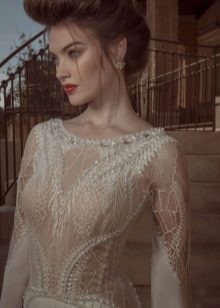 Sexy wedding dress with naked body effect