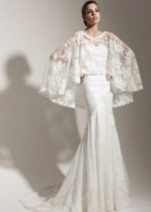 Lace poncho for wedding dress