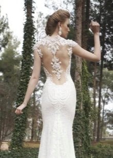 Lace back in a wedding dress