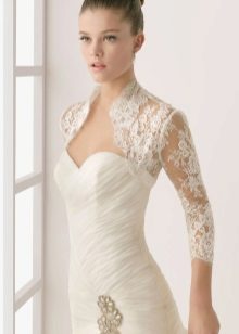 Wedding bolero with stand-up collar