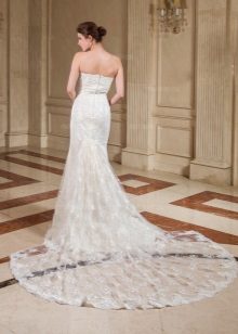 Mermaid wedding dress with a wide train